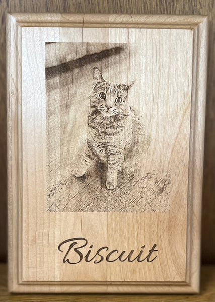 Custom Engraved Pet Memorial Plaque Engraved Photo Plaque OnEdge Laser Creations LLC