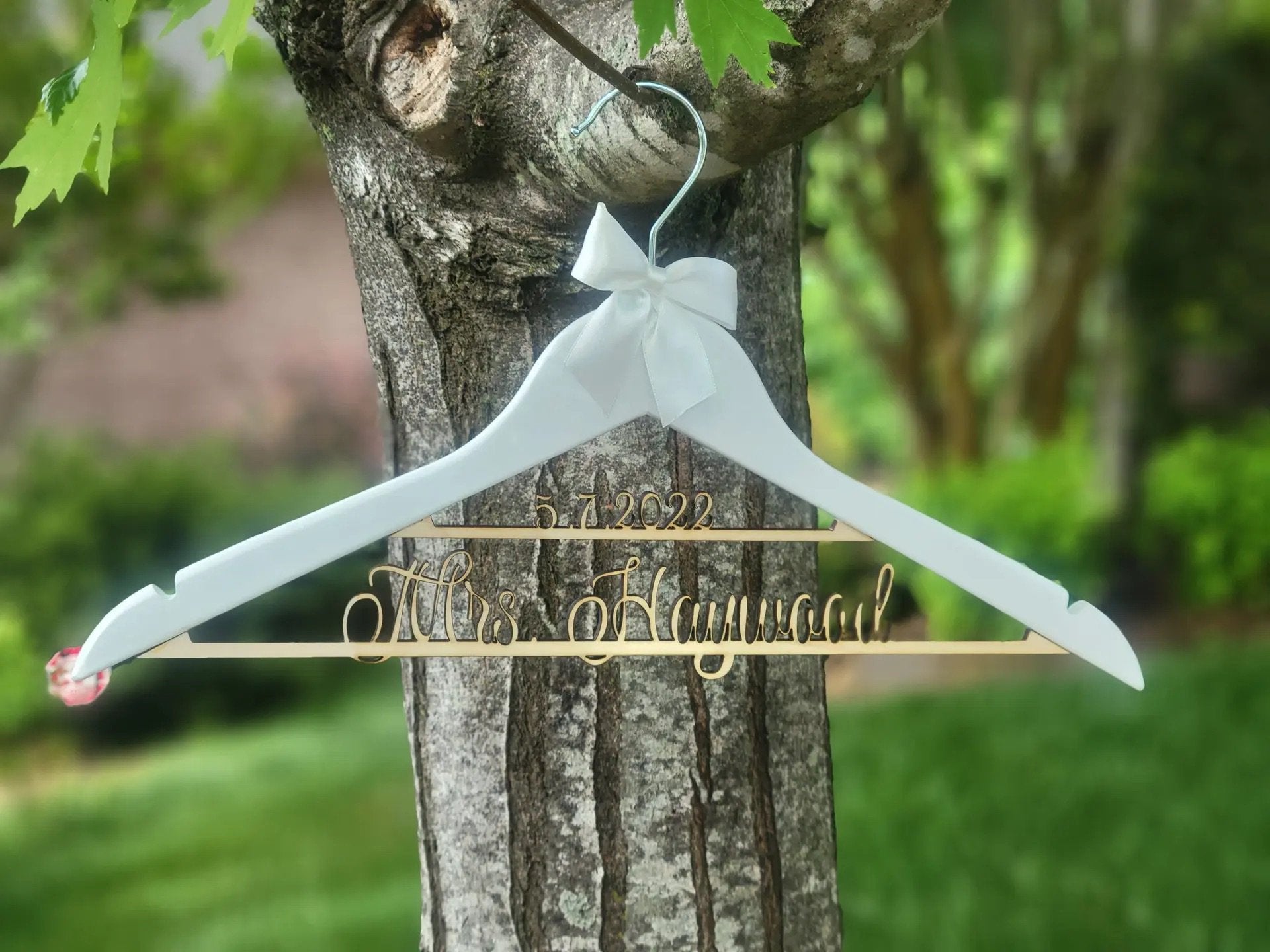 Bride's Hanger, Personalized Wedding Dress Hanger - OnEdge Laser Creations LLC