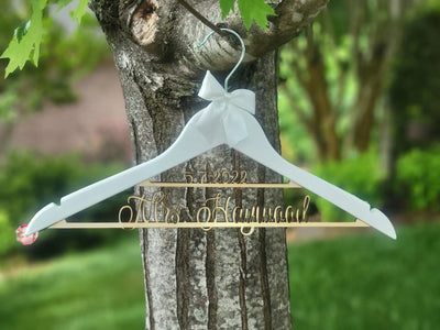 Bride's Hanger, Personalized Wedding Dress Hanger - OnEdge Laser Creations LLC